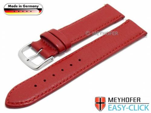 Uhrenarmband Meyhofer EASY-CLICK -Neuss- 18mm rot Hirsch-Leder genarbt abgen�ht (Schlie�enansto� 18 mm) - Bild vergr��ern 