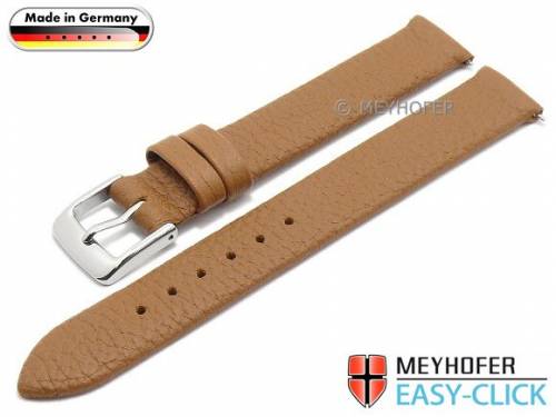 Uhrenarmband Meyhofer EASY-CLICK -Furth- 14mm mittelbraun Leder genarbt (Schlie�enansto� 14 mm) - Bild vergr��ern 