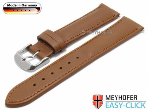 Uhrenarmband Meyhofer EASY-CLICK -Bamberg- 18mm hellbraun Leder glatt abgen�ht (Schlie�enansto� 16 mm) - Bild vergr��ern 