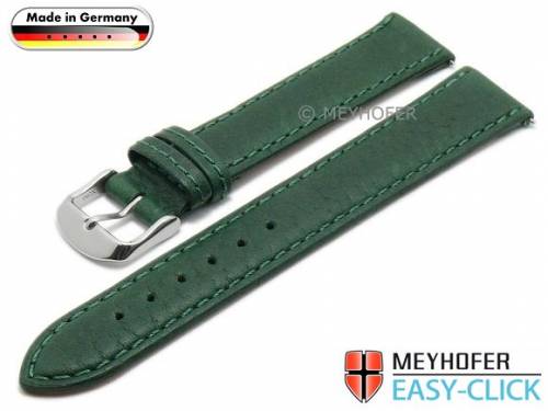Uhrenarmband Meyhofer EASY-CLICK XL -Scheidt- 20mm gr�n Leder grob genarbt abgen�ht (Schlie�enansto� 18 mm) - Bild vergr��ern 