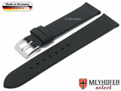 Uhrenarmband -Andernach- 22mm schwarz Textil flach ohne Naht von MEYHOFER (Schlie�enansto� 18 mm) - Bild vergr��ern 