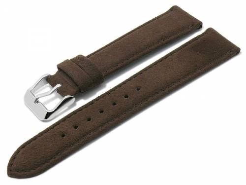 Uhrband -Lahnstein- 20mm dunkelbraun vegan Alcantara MADE in GERMANY v. Meyhofer optional m. EASY-CLICK (Schlie�e 18 mm) - Bild vergr��ern 