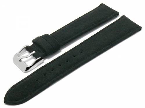 Uhrband -Lahnstein- 18mm schwarz vegan Alcantara MADE in GERMANY v. Meyhofer optional mit EASY-CLICK (Schliee 16 mm) - Bild vergrern 