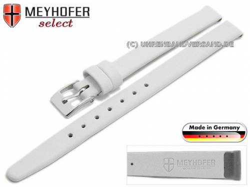 Uhrenarmband -Steinfurt- 08mm wei� Leder fein genarbt ohne Naht von Meyhofer (Schlie�enansto� 08 mm) - Bild vergr��ern 