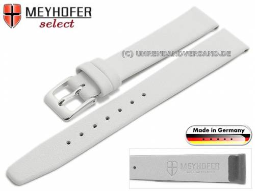 Uhrenarmband XS -Solingen- 10mm wei� Leder fein genarbt ohne Naht von MEYHOFER (Schlie�enansto� 10 mm) - Bild vergr��ern 