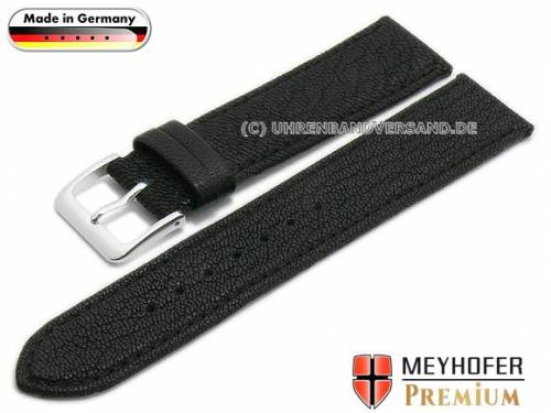 Uhrenarmband -Riesa- 16mm schwarz Ziegenleder genarbt abgen�ht von MEYHOFER (Schlie�enansto� 16 mm) - Bild vergr��ern 