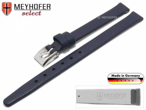 Uhrenarmband XS -Solingen- 08mm dunkelblau Leder fein genarbt ohne Naht von MEYHOFER (Schlie�enansto� 08 mm) - Bild vergr��ern 
