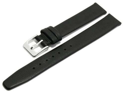 Uhrenarmband -Steinfurt- 14mm schwarz Leder fein genarbt HANDMADE IN GERMANY von MEYHOFER (Schlieenansto 12 mm) - Bild vergrern 