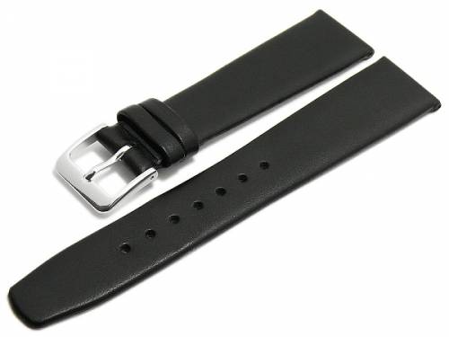 Uhrenarmband -Steinfurt- 16mm schwarz Leder fein genarbt HANDMADE IN GERMANY von MEYHOFER (Schlieenansto 14 mm) - Bild vergrern 