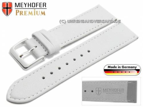 Uhrenarmband XS -Korbach- 18mm wei� Leder fein genarbt abgen�ht von Meyhofer (Schlie�enansto� 16 mm) - Bild vergr��ern 