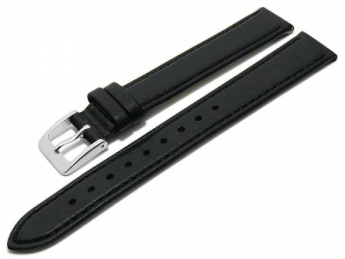 Uhrenband -Willingen- 15mm schwarz Leder HANDMADE in GERMANY von Meyhofer optional mit Easy-Click (Schliee 14 mm) - Bild vergrern 