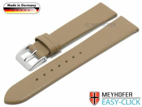 Meyhofer EASY-CLICK Uhrenarmband -Donau- 18mm beige Leder glatt ohne Naht (Schlie�enansto� 18 mm) - Bild vergr��ern 