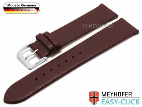 Meyhofer EASY-CLICK Uhrenarmband -Donau- 20mm bordeaux Leder glatt ohne Naht (Schlie�enansto� 18 mm) - Bild vergr��ern 