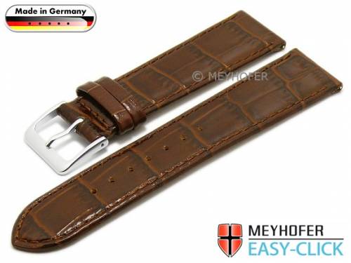 Meyhofer EASY-CLICK Uhrenarmband XS -Eifel- 16mm rotbraun Leder Alligator-Pr�gung abgen�ht (Schlie�enansto� 14 mm) - Bild vergr��ern 