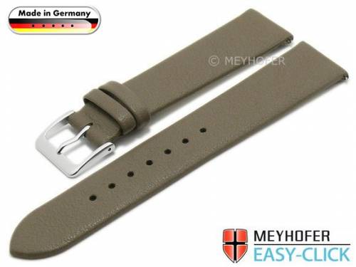 Meyhofer EASY-CLICK Uhrenarmband -Donau- 20mm taupe Leder glatt ohne Naht (Schlie�enansto� 18 mm) - Bild vergr��ern 