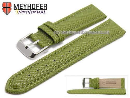 Uhrenarmband -Saarburg- 22mm gr�n Synthetik Textillook abgen�ht von MEYHOFER (Schlie�enansto� 20 mm) - Bild vergr��ern 