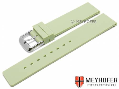 Uhrenarmband -Coburg- 22mm hellgr�n Silikon glatt matt von MEYHOFER (Schlie�enansto� 22 mm) - Bild vergr��ern 