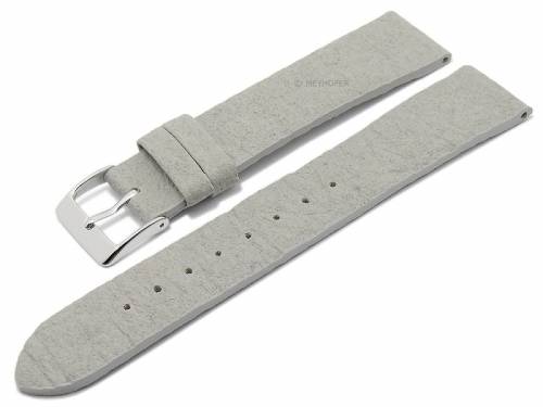 Uhrenarmband -Waterbury- 18mm hellgrau aus Ananas-Fasern VEGAN matt von MEYHOFER (Schlie�enansto� 16 mm) - Bild vergr��ern 