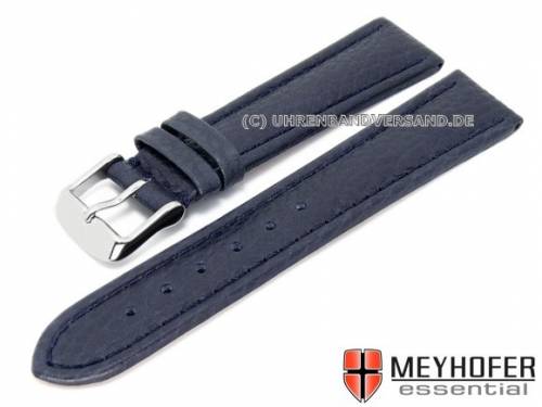 Uhrenarmband -Varberg- 20mm dunkelblau Leder genarbt abgen�ht von MEYHOFER (Schlie�enansto� 18 mm) - Bild vergr��ern 