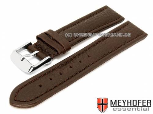 Uhrenarmband -Varberg- 18mm dunkelbraun Leder genarbt abgen�ht von MEYHOFER (Schlie�enansto� 18 mm) - Bild vergr��ern 