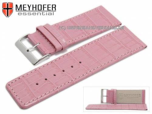 Uhrenarmband -Campinas- 30mm pink Leder Alligator-Prgung abgenht von Meyhofer (Schlieenansto 28 mm) - Bild vergrern 