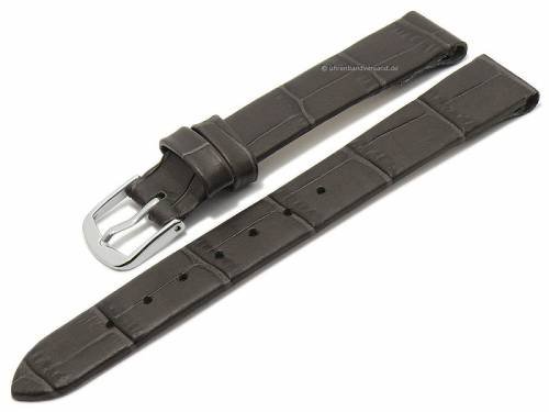 Uhrenarmband -Pensacola- 12mm Clip-Ansto� dunkelgrau Leder Alligator-Pr�gung von MEYHOFER (Schlie�enansto� 12 mm) - Bild vergr��ern 