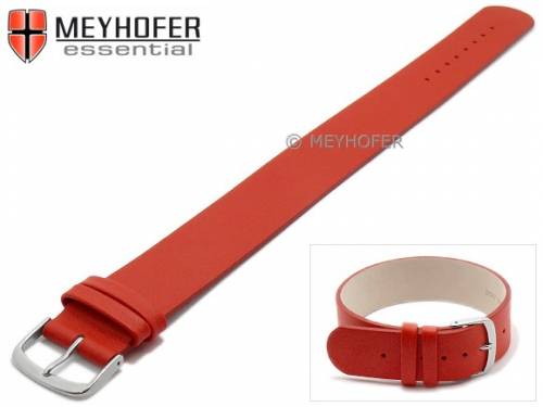 Uhrenarmband -Kufstein- 18mm rot Leder glatt Durchzugsband von Meyhofer - Bild vergr��ern 
