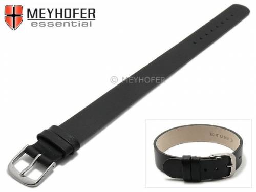 Uhrenarmband -Kufstein- 12mm schwarz Leder glatt Durchzugsband von Meyhofer - Bild vergr��ern 