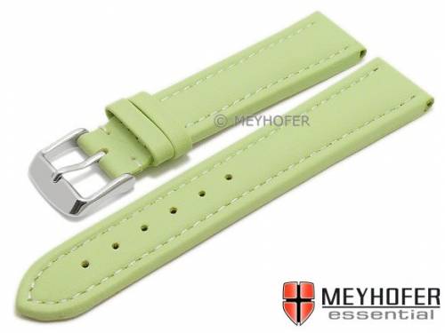 Uhrenarmband -Okinawa- 18mm hellgr�n Leder gepolstert helle Naht von MEYHOFER (Schlie�enansto� 18 mm) - Bild vergr��ern 