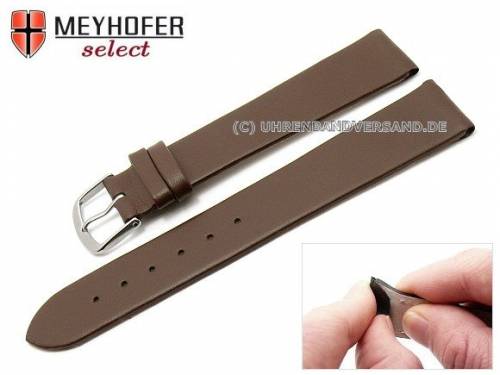Uhrenarmband XL -Southampton- 16mm Clip-Ansto� dunkelbraun Leder glatt matt von MEYHOFER (Schlie�enansto� 16 mm) - Bild vergr��ern 