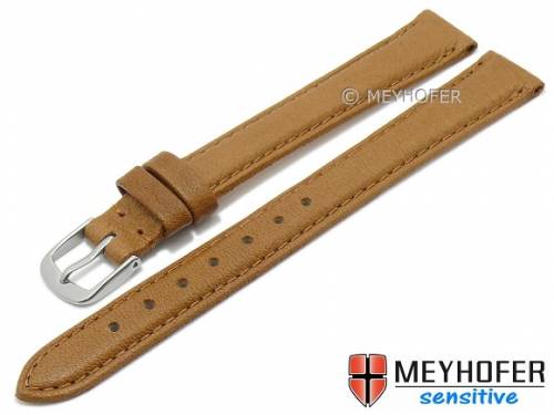 Uhrenarmband XL -Appenzell- 12mm hellbraun Leder genarbt vegetabil abgen�ht von MEYHOFER (Schlie�enansto� 12 mm) - Bild vergr��ern 