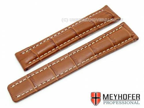 Uhrenarmband -Lagos- 24mm hellbraun Alligator-Pr�g. f�r Breitling MEYHOFER (Schlie�enansto� 20 mm) - Bild vergr��ern 