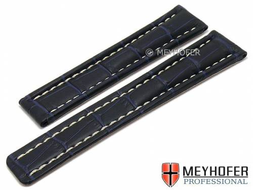 Uhrenarmband -Lagos- 20mm dunkelblau Alligator-Pr�g. f�r Breitling MEYHOFER (Schlie�enansto� 18 mm) - Bild vergr��ern 