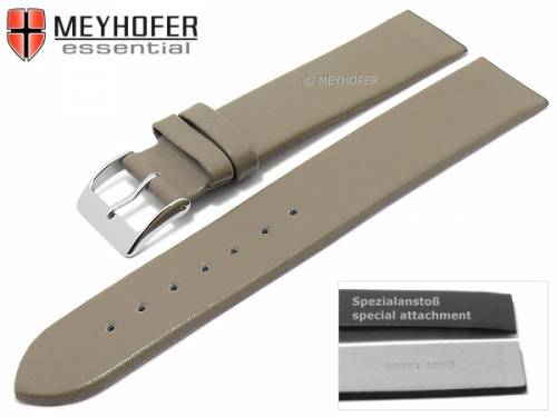 Uhrenarmband -Greeley- 24mm taupe Leder Spezialansto� f�r verschr. Geh�use von MEYHOFER (Schlie�enansto� 24 mm) - Bild vergr��ern 