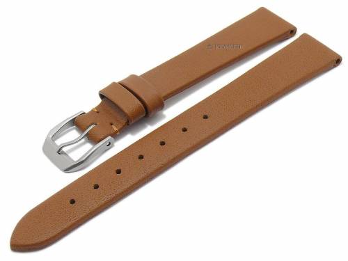 Uhrenarmband -Segovia- 14mm hellbraun Leder Titanschlie�e glatt matt von MEYHOFER (Schlie�enansto� 12 mm) - Bild vergr��ern 
