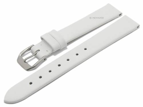 Uhrenarmband -Segovia- 14mm wei� Leder Titanschlie�e glatt matt von MEYHOFER (Schlie�enansto� 12 mm) - Bild vergr��ern 