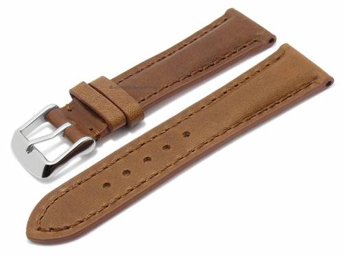 Uhrenarmband XS -Prinsburg- 20mm mittelbraun Leder vegetabil gegerbt abgen�ht von MEYHOFER (Schlie�enansto� 18 mm) - Bild vergr��ern 