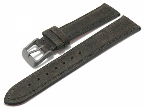 Uhrenband -Sambava- 16mm anthrazit Leder mit Titanschlie�e von Meyhofer optional mit Easy-Click (Schlie�e 16 mm) - Bild vergr��ern 