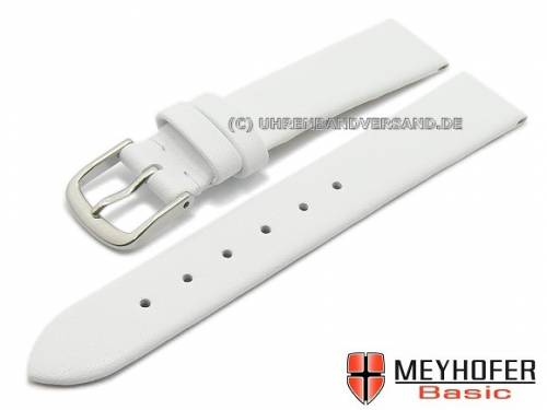 MEYHOFER Basic Uhrenarmband XS -Tallinn- 16mm wei� Leder glatt matt (Schlie�enansto� 14 mm) - Bild vergr��ern 