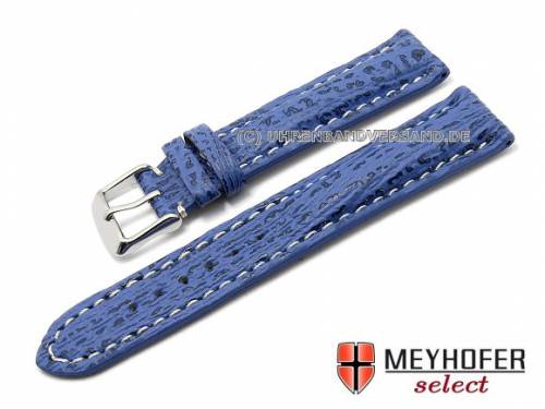 Uhrenarmband -Tripolis- 20mm k�nigsblau echt Hai helle Naht von MEYHOFER (Schlie�enansto� 18 mm) - Bild vergr��ern 