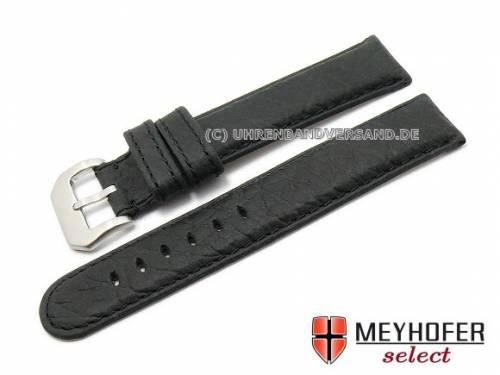 Uhrenarmband -Amadora- 20mm schwarz B�ffelleder Vintage-Look von MEYHOFER (Schlie�enansto� 20 mm) - Bild vergr��ern 