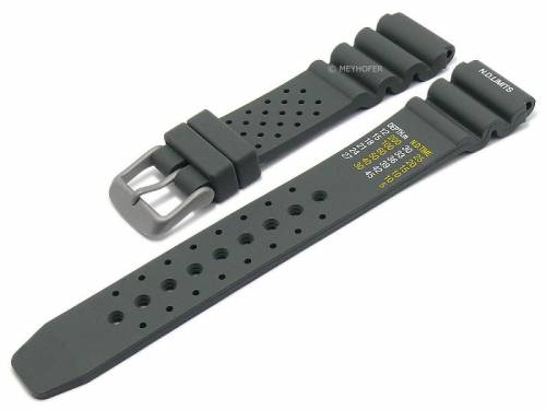 Uhrenarmband -Wilhelmshaven- 22mm dunkelgrau Silikon Titanschlie�e Taucherband von MEYHOFER (Schlie�enansto� 20 mm) - Bild vergr��ern 