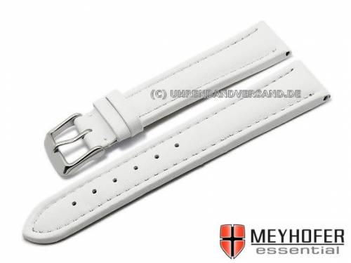 Uhrenarmband XL -Narita- 24mm wei� Leder glatt matt abgen�ht von MEYHOFER (Schlie�enansto� 22 mm) - Bild vergr��ern 