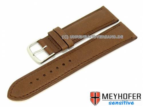 Uhrenarmband -Alvesta- 22mm braun genarbt echt Kalb von MEYHOFER (Schlie�enansto� 20 mm) - Bild vergr��ern 