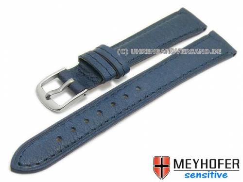 Uhrenarmband -Alvesta- 12mm dunkelblau genarbt echt Kalb von MEYHOFER (Schlie�enansto� 10 mm) - Bild vergr��ern 