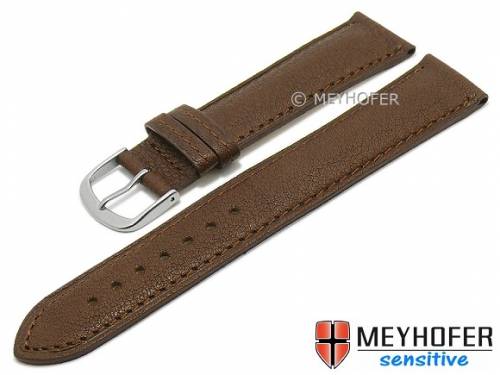 Uhrenarmband -Alvesta- 16mm dunkelbraun genarbt echt Kalb von MEYHOFER (Schlie�enansto� 14 mm) - Bild vergr��ern 