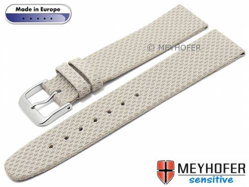 Uhrenarmband -Texarkana- 22mm beige Synthetik in Textiloptik VEGAN von MEYHOFER (Schlie�enansto� 20 mm) - Bild vergr��ern 