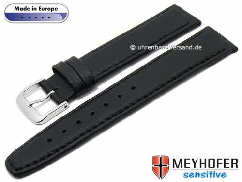 Uhrenarmband -Kenwick- 16mm schwarz Synthetik VEGAN lederhnlich abgenht von MEYHOFER (Schlieenansto 14 mm) - Bild vergrern 