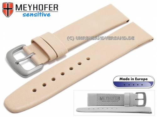 Uhrarmband 20mm -Risano- beige Leder naturbelassen vegetabil gegerbt glatt von MEYHOFER (Schlie�enansto� 18 mm) - Bild vergr��ern 