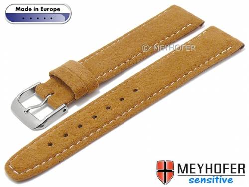 Uhrenarmband -Caporetto- 22mm hellbraun VEGAN velourartig von MEYHOFER (Schlie�enansto� 20 mm) - Bild vergr��ern 